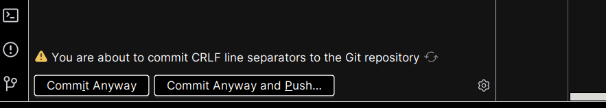 You are about to commit CRLF line separators to the Git repository